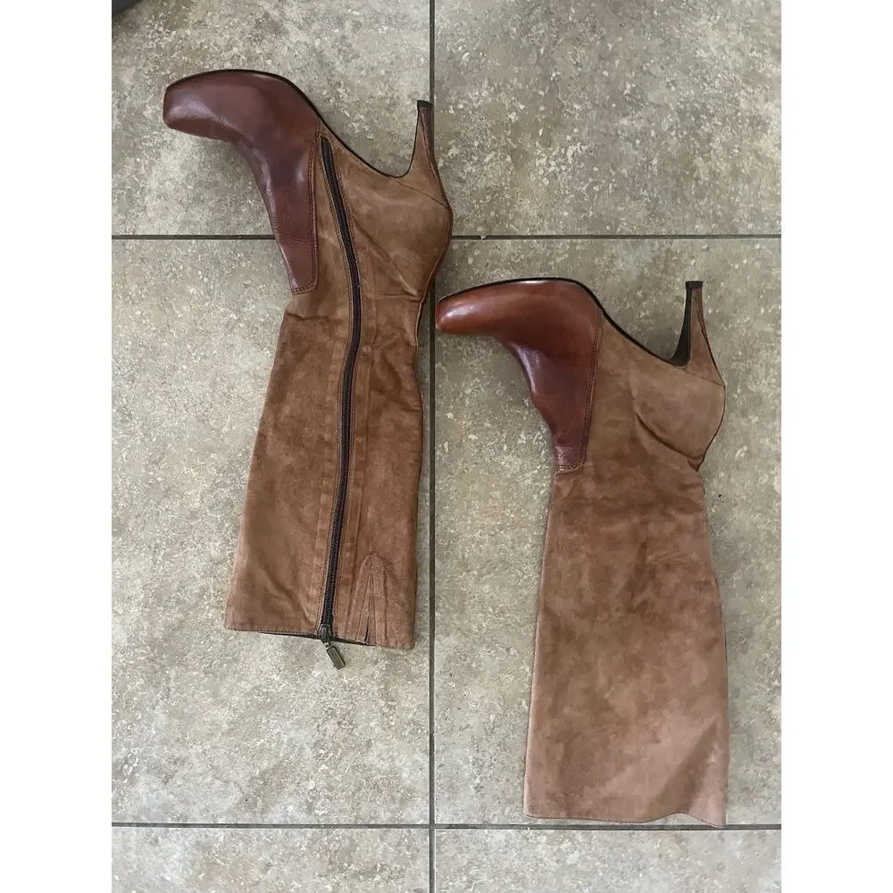 Francesco Marchetti Veto Cuoio Tan Leather Boots Size 37